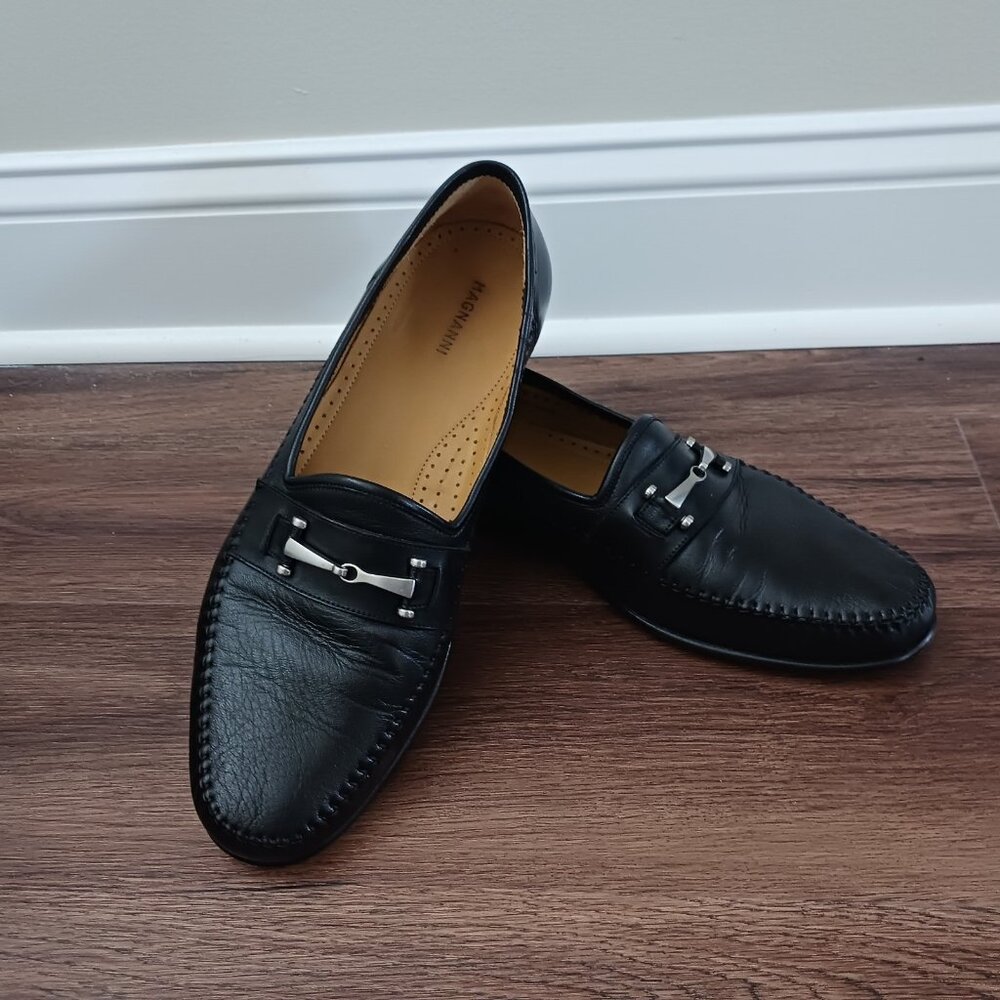 Magnanni Mens Loafers Horsebit Size 13M Black Leather Bit Slip On Dress Shoes - Picture 5 of 12